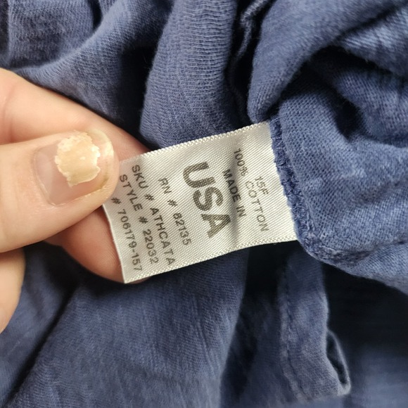 FRESH PRODUCE Medium Navy Blue $55 Jersey Cotton Catalina 3/4 Sleeve Top - Picture 5 of 5